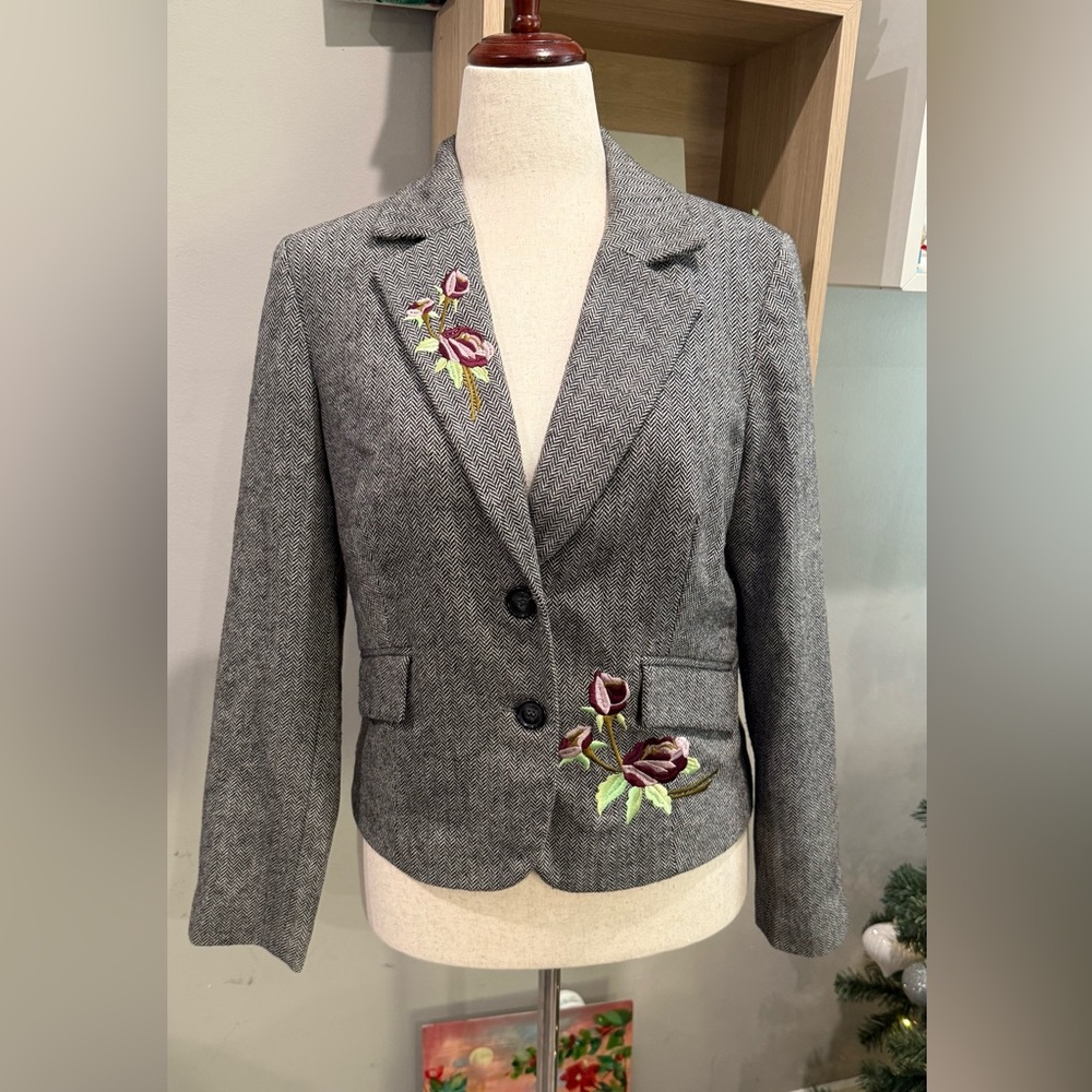 Best Connections Chevron Blazer With Embroidery‎ Detail.
